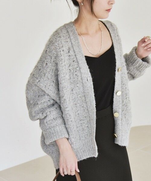 SHIPS / シップス カーディガン・ボレロ | quaranciel: 透かし編み Vネック コンパクト ドルマンニットカーディガン | 詳細19