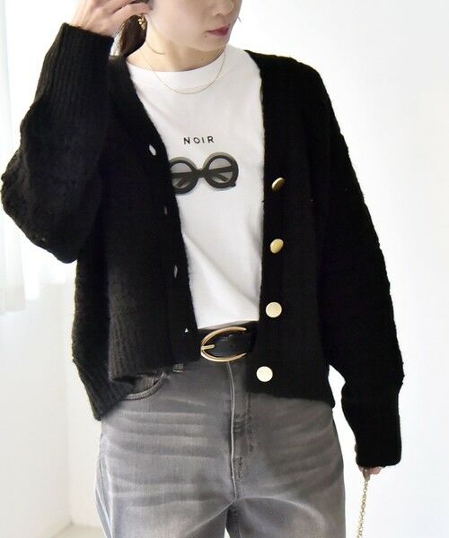 SHIPS / シップス カーディガン・ボレロ | quaranciel: 透かし編み Vネック コンパクト ドルマンニットカーディガン | 詳細30