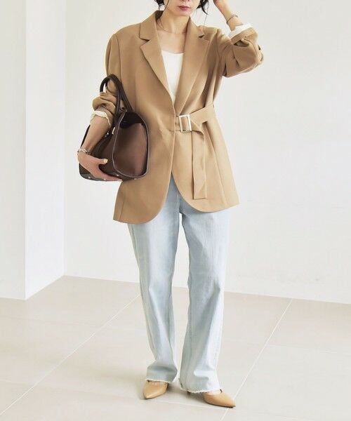 SHIPS / シップス テーラードジャケット | quaranciel:〈洗濯機可能〉ダブルクロス ベルト デザイン 3way テーラード ジャケット | 詳細4