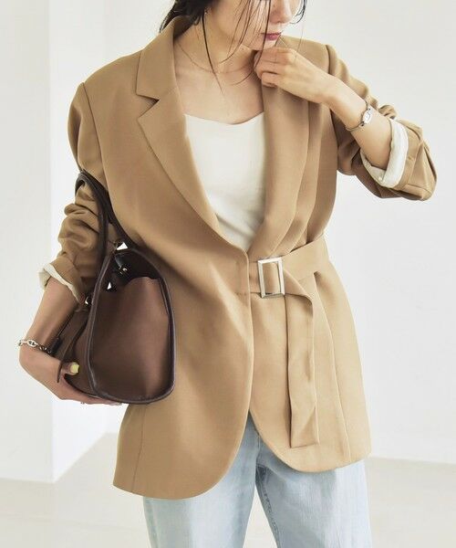 SHIPS / シップス テーラードジャケット | quaranciel:〈洗濯機可能〉ダブルクロス ベルト デザイン 3way テーラード ジャケット | 詳細7