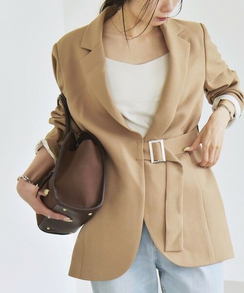 SHIPS / シップス テーラードジャケット | quaranciel:〈洗濯機可能〉ダブルクロス ベルト デザイン 3way テーラード ジャケット | 詳細9