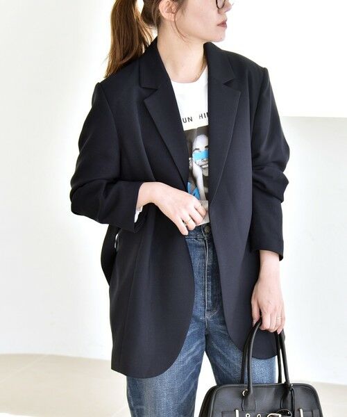 SHIPS / シップス テーラードジャケット | quaranciel:〈洗濯機可能〉ダブルクロス ベルト デザイン 3way テーラード ジャケット | 詳細22