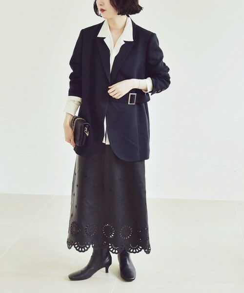 SHIPS / シップス テーラードジャケット | quaranciel:〈洗濯機可能〉ダブルクロス ベルト デザイン 3way テーラード ジャケット | 詳細24