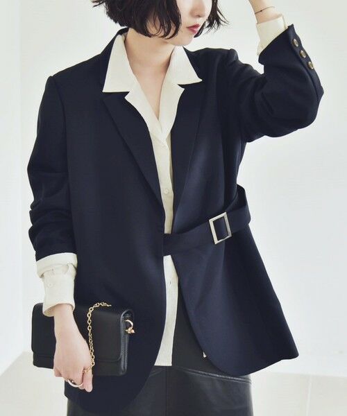 SHIPS / シップス テーラードジャケット | quaranciel:〈洗濯機可能〉ダブルクロス ベルト デザイン 3way テーラード ジャケット | 詳細27