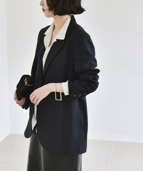 SHIPS / シップス テーラードジャケット | quaranciel:〈洗濯機可能〉ダブルクロス ベルト デザイン 3way テーラード ジャケット | 詳細28