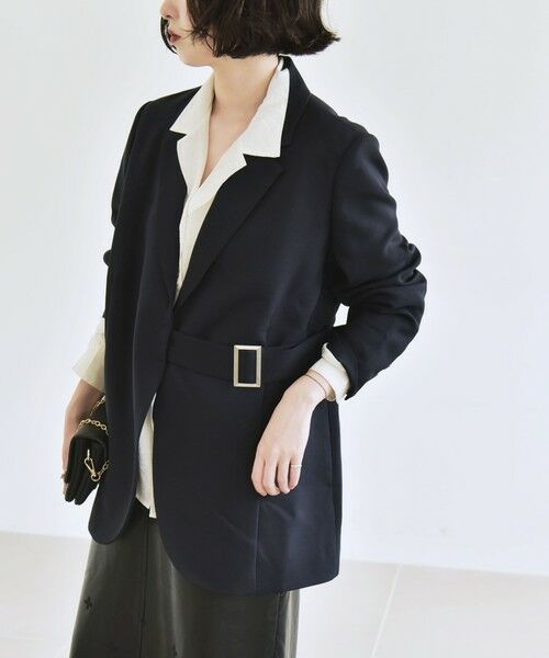 SHIPS / シップス テーラードジャケット | quaranciel:〈洗濯機可能〉ダブルクロス ベルト デザイン 3way テーラード ジャケット | 詳細30