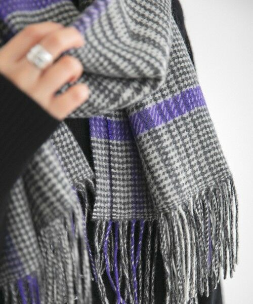 SHIPS / シップス マフラー・ショール・スヌード・ストール | quaranciel: カシミヤ ミックス チェック ストール 25AW | 詳細1