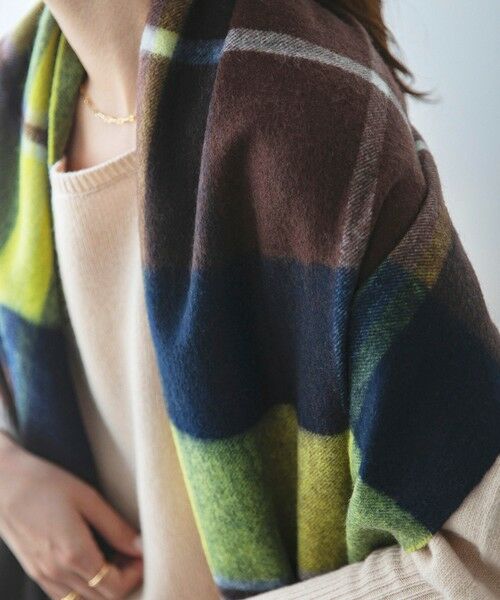 SHIPS / シップス マフラー・ショール・スヌード・ストール | quaranciel: カシミヤ ミックス チェック ストール 25AW | 詳細9