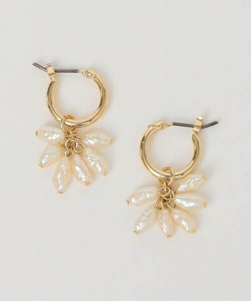 SHIPS / シップス ピアス・イヤリング | quaranciel: ミニ 淡水パール フラワーデザイン フープ ピアス | 詳細4