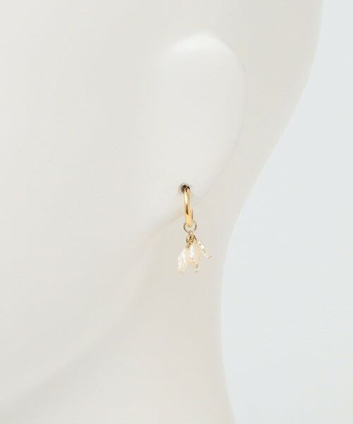 SHIPS / シップス ピアス・イヤリング | quaranciel: ミニ 淡水パール フラワーデザイン フープ ピアス | 詳細5