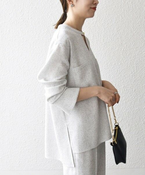 SHIPS / シップス シャツ・ブラウス | SHIPS any:〈洗濯機可能〉ツイード ライク オーバー ブラウス［NAVY BLUE］ | 詳細5