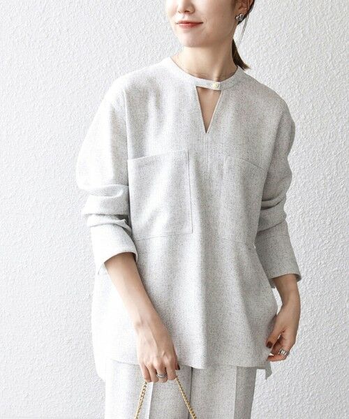 SHIPS / シップス シャツ・ブラウス | SHIPS any:〈洗濯機可能〉ツイード ライク オーバー ブラウス［NAVY BLUE］ | 詳細8