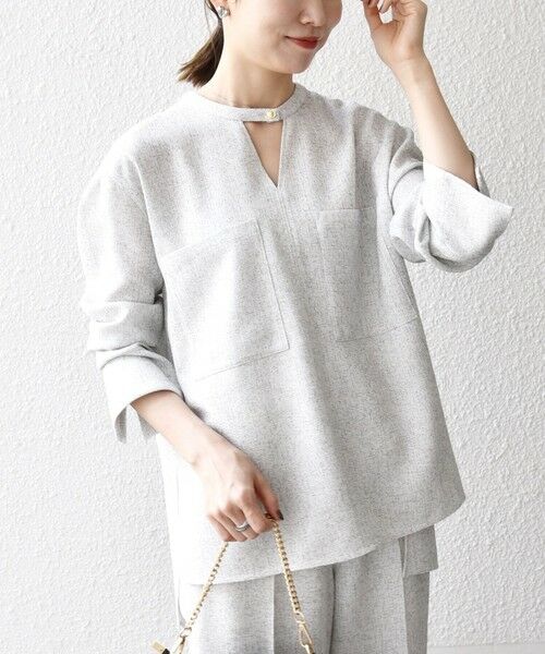 SHIPS / シップス シャツ・ブラウス | SHIPS any:〈洗濯機可能〉ツイード ライク オーバー ブラウス［NAVY BLUE］ | 詳細9