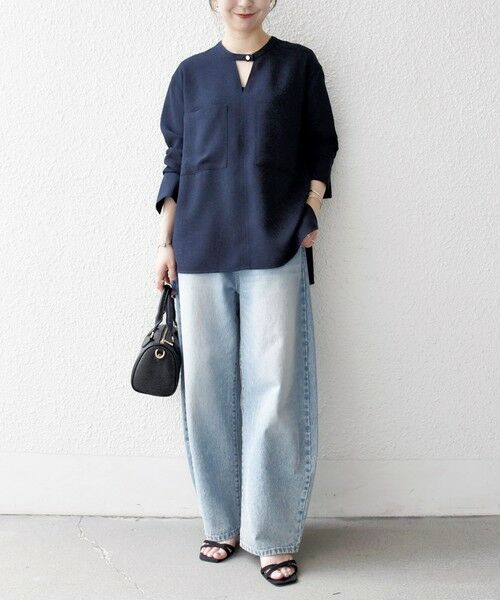 SHIPS / シップス シャツ・ブラウス | SHIPS any:〈洗濯機可能〉ツイード ライク オーバー ブラウス［NAVY BLUE］ | 詳細17