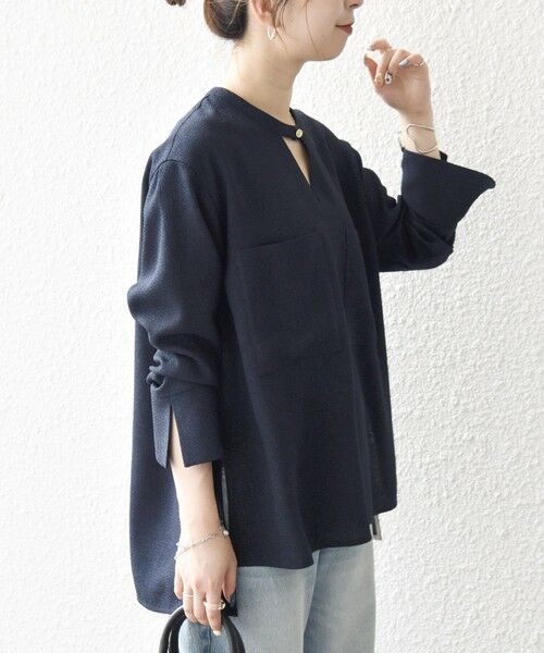 SHIPS / シップス シャツ・ブラウス | SHIPS any:〈洗濯機可能〉ツイード ライク オーバー ブラウス［NAVY BLUE］ | 詳細20