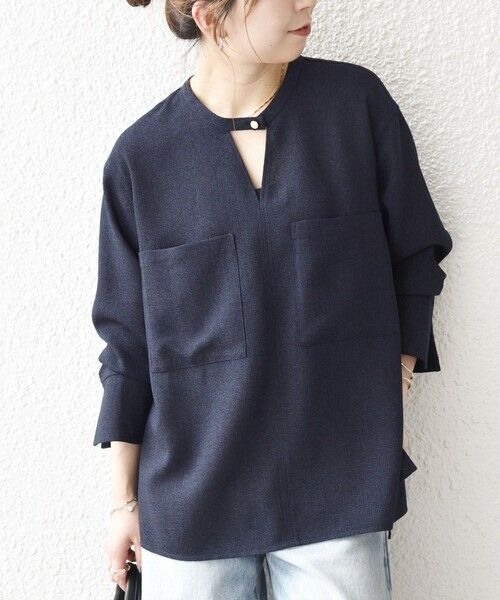 SHIPS / シップス シャツ・ブラウス | SHIPS any:〈洗濯機可能〉ツイード ライク オーバー ブラウス［NAVY BLUE］ | 詳細22