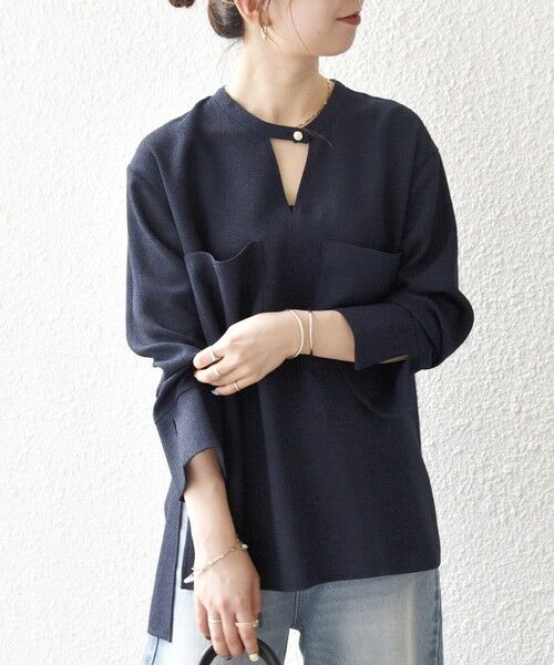 SHIPS / シップス シャツ・ブラウス | SHIPS any:〈洗濯機可能〉ツイード ライク オーバー ブラウス［NAVY BLUE］ | 詳細23