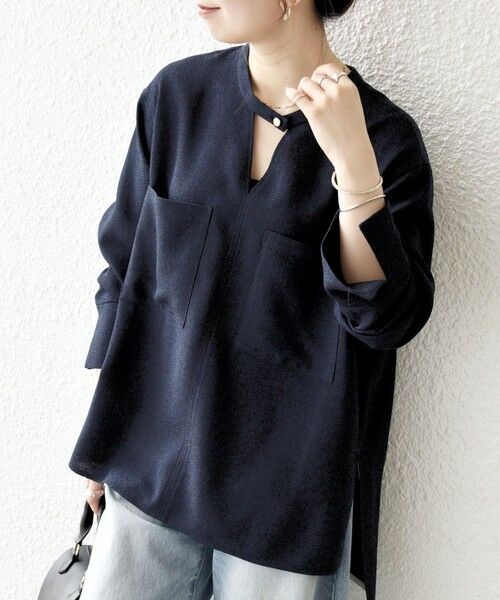 SHIPS / シップス シャツ・ブラウス | SHIPS any:〈洗濯機可能〉ツイード ライク オーバー ブラウス［NAVY BLUE］ | 詳細24