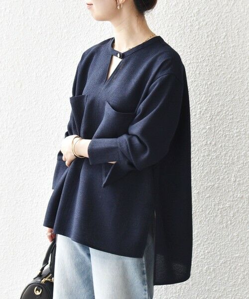 SHIPS / シップス シャツ・ブラウス | SHIPS any:〈洗濯機可能〉ツイード ライク オーバー ブラウス［NAVY BLUE］ | 詳細25