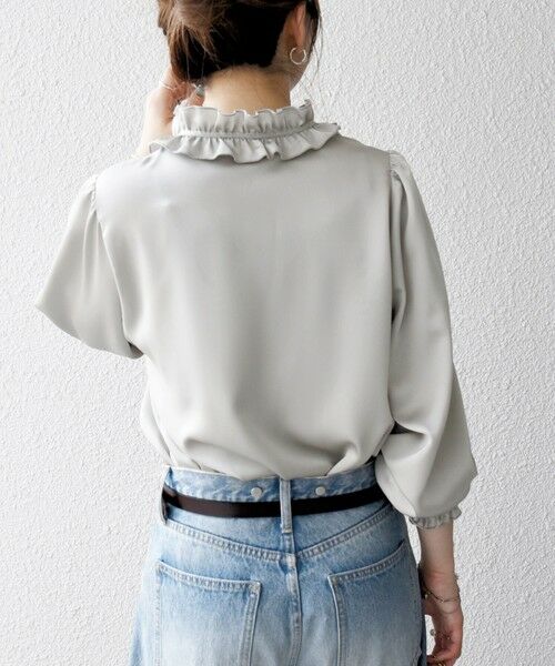 SHIPS / シップス シャツ・ブラウス | 《一部追加予約》SHIPS any:〈洗濯機可能〉サテン フリル カラー リボン シャツ ブラウス | 詳細6