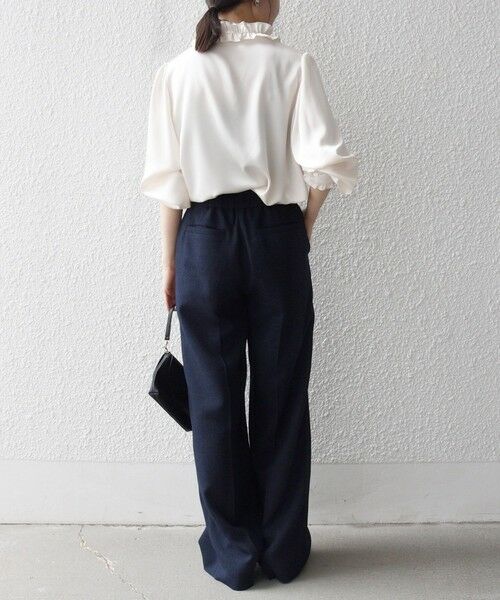 SHIPS / シップス シャツ・ブラウス | 《一部追加予約》SHIPS any:〈洗濯機可能〉サテン フリル カラー リボン シャツ ブラウス | 詳細18