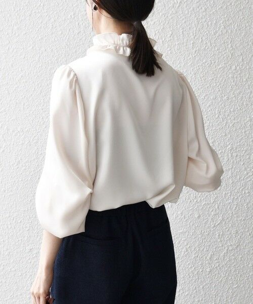 SHIPS / シップス シャツ・ブラウス | 《一部追加予約》SHIPS any:〈洗濯機可能〉サテン フリル カラー リボン シャツ ブラウス | 詳細24