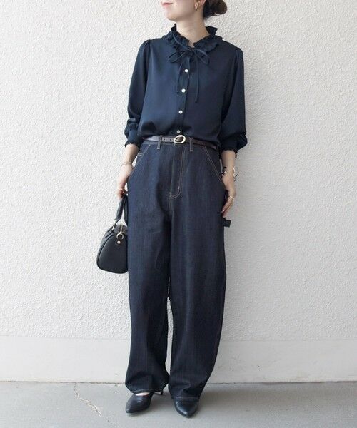 SHIPS / シップス シャツ・ブラウス | 《一部追加予約》SHIPS any:〈洗濯機可能〉サテン フリル カラー リボン シャツ ブラウス | 詳細29