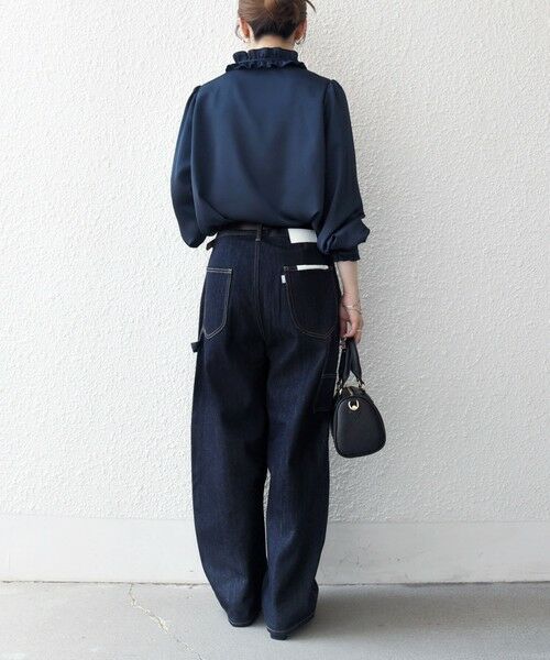 SHIPS / シップス シャツ・ブラウス | 《一部追加予約》SHIPS any:〈洗濯機可能〉サテン フリル カラー リボン シャツ ブラウス | 詳細30