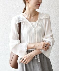 SHIPS / シップス シャツ・ブラウス | SHIPS any:〈洗濯機可能〉コットン モス セーラー カラー レース ブラウス