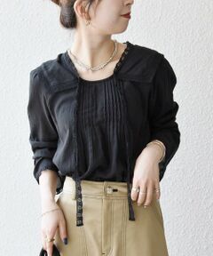 SHIPS / シップス シャツ・ブラウス | SHIPS any:〈洗濯機可能〉コットン モス セーラー カラー レース ブラウス