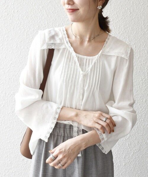 SHIPS / シップス シャツ・ブラウス | SHIPS any:〈洗濯機可能〉コットン モス セーラー カラー レース ブラウス | 詳細3