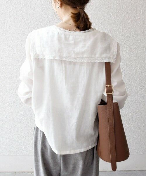 SHIPS / シップス シャツ・ブラウス | SHIPS any:〈洗濯機可能〉コットン モス セーラー カラー レース ブラウス | 詳細5