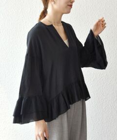 SHIPS / シップス シャツ・ブラウス | SHIPS any:〈洗濯機可能〉コットン モス ラッフル フリル キーネック ブラウス