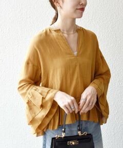 SHIPS / シップス シャツ・ブラウス | SHIPS any:〈洗濯機可能〉コットン モス ラッフル フリル キーネック ブラウス