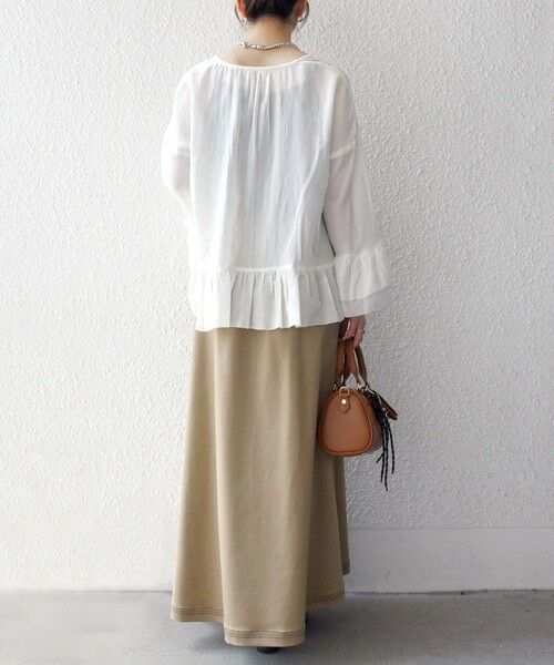 SHIPS / シップス シャツ・ブラウス | SHIPS any:〈洗濯機可能〉コットン モス ラッフル フリル キーネック ブラウス | 詳細2