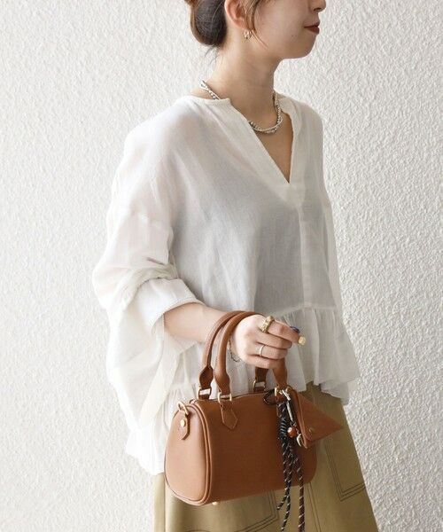 SHIPS / シップス シャツ・ブラウス | SHIPS any:〈洗濯機可能〉コットン モス ラッフル フリル キーネック ブラウス | 詳細4