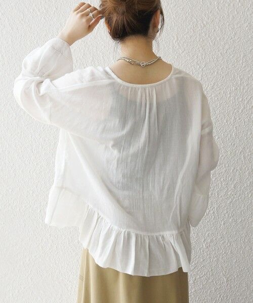 SHIPS / シップス シャツ・ブラウス | SHIPS any:〈洗濯機可能〉コットン モス ラッフル フリル キーネック ブラウス | 詳細5