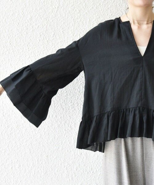 SHIPS / シップス シャツ・ブラウス | SHIPS any:〈洗濯機可能〉コットン モス ラッフル フリル キーネック ブラウス | 詳細20