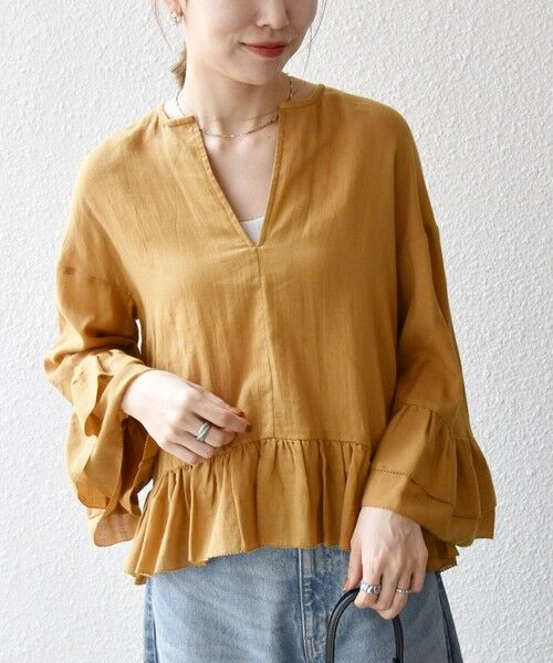 SHIPS / シップス シャツ・ブラウス | SHIPS any:〈洗濯機可能〉コットン モス ラッフル フリル キーネック ブラウス | 詳細23