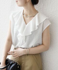 SHIPS / シップス シャツ・ブラウス | SHIPS any:〈洗濯機可能〉シアー ジャージー ラッフル フレンチ カット ブラウス