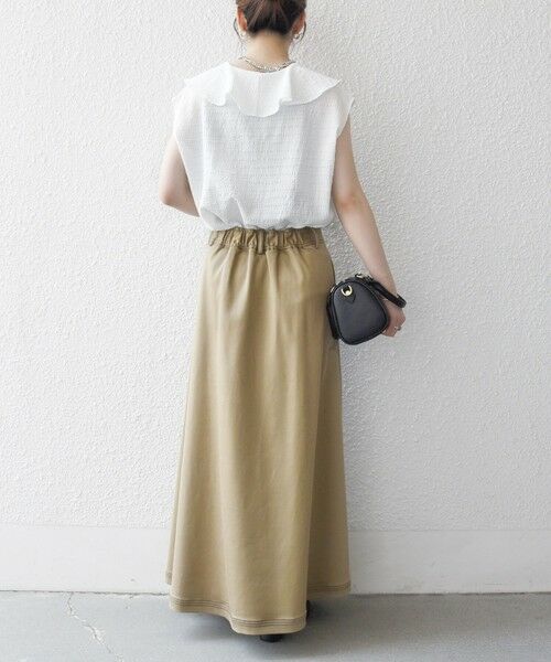 SHIPS / シップス シャツ・ブラウス | SHIPS any:〈洗濯機可能〉シアー ジャージー ラッフル フレンチ カット ブラウス | 詳細2