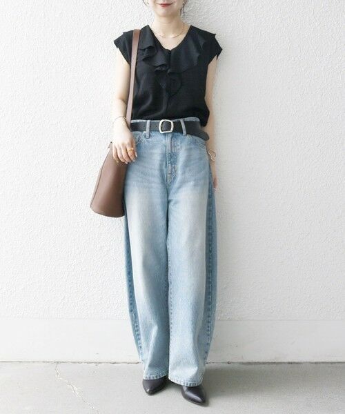 SHIPS / シップス シャツ・ブラウス | SHIPS any:〈洗濯機可能〉シアー ジャージー ラッフル フレンチ カット ブラウス | 詳細12