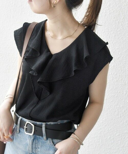 SHIPS / シップス シャツ・ブラウス | SHIPS any:〈洗濯機可能〉シアー ジャージー ラッフル フレンチ カット ブラウス | 詳細14