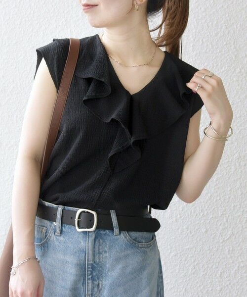 SHIPS / シップス シャツ・ブラウス | SHIPS any:〈洗濯機可能〉シアー ジャージー ラッフル フレンチ カット ブラウス | 詳細19