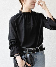 SHIPS / シップス シャツ・ブラウス | SHIPS any:〈洗濯機可能〉シアー ジャージー スタンド フリル カット ブラウス