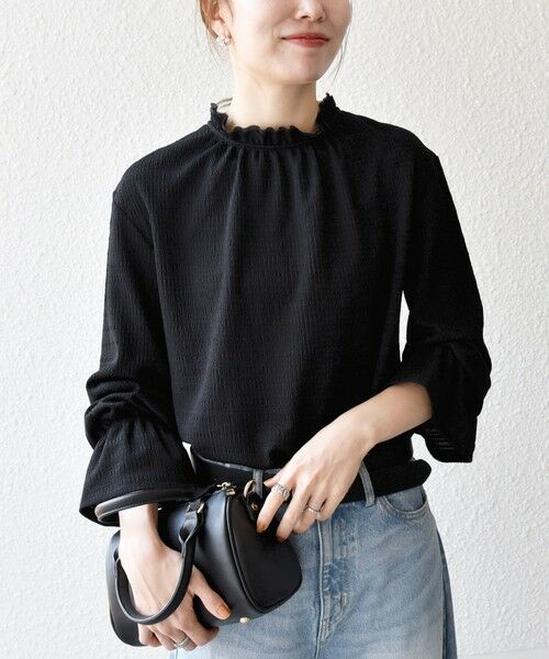 SHIPS / シップス シャツ・ブラウス | SHIPS any:〈洗濯機可能〉シアー ジャージー スタンド フリル カット ブラウス | 詳細12