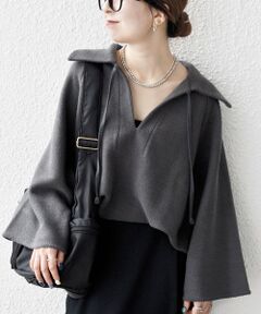SHIPS / シップス カットソー | SHIPS any:〈手洗い可能〉サカリバ スキッパー ビッグカラー プルオーバー