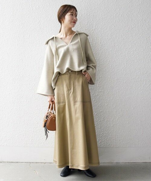 SHIPS / シップス カットソー | SHIPS any:〈手洗い可能〉サカリバ スキッパー ビッグカラー プルオーバー | 詳細1