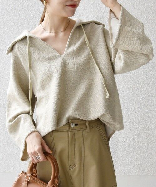 SHIPS / シップス カットソー | SHIPS any:〈手洗い可能〉サカリバ スキッパー ビッグカラー プルオーバー | 詳細3