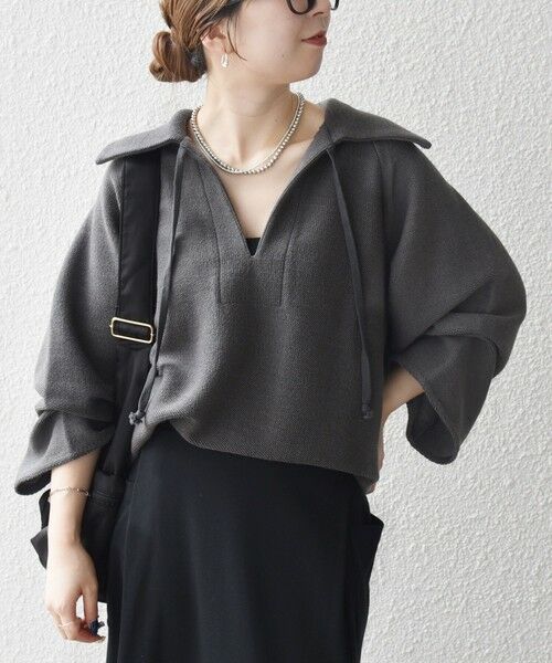 SHIPS / シップス カットソー | SHIPS any:〈手洗い可能〉サカリバ スキッパー ビッグカラー プルオーバー | 詳細13